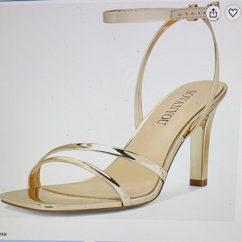SOFIA MTOU Gold Metallic Strappy High Heel Sandal